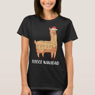 Fleece Navidad Holiday Christmas Llama Alpaca T-Shirt
