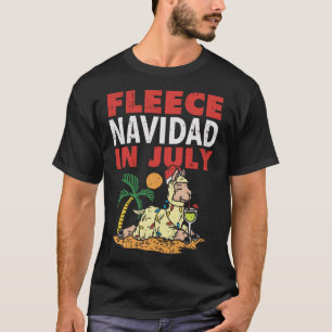 Fleece Navidad In July Llama Funny Christmas Anima T-Shirt