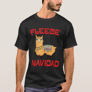 Fleece Navidad Llama Alpaca Christmas T-Shirt