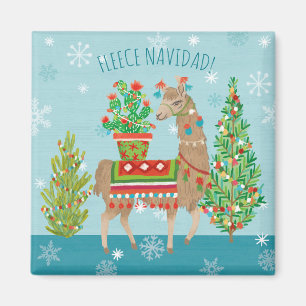 Fleece Navidad   Lovely Llamas Christmas Magnet