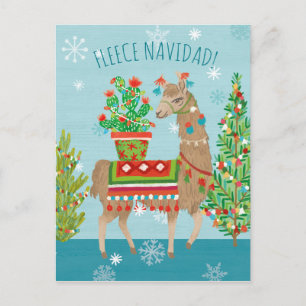 Fleece Navidad   Lovely Llamas Christmas Postcard