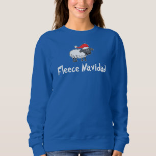 Fleece Navidad Santa Sheep Christmas Pun Sweatshirt