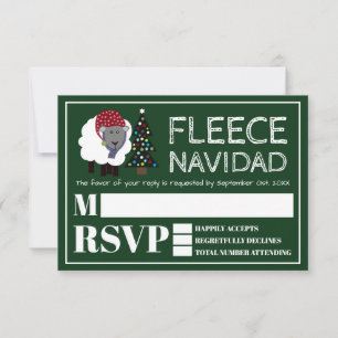 Fleece Navidad, Spanish Christmas Party RSVP Card