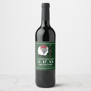 Fleece Navidad, Spanish Style Christmas Wine Label