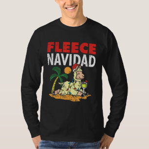 Fleece Navidad Summer Llama  Christmas In July T-Shirt