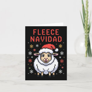 Fleece Navidad Ugly Sweater Funny Christmas Sheep Card