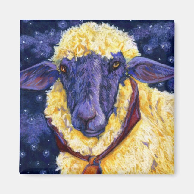 Fleece On Earth - Starry Night Sheep Magnet (Front)