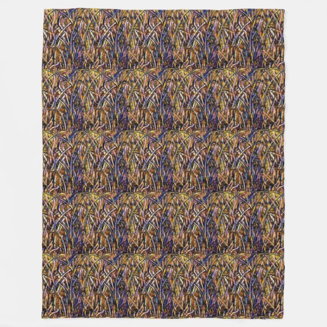 FleeceBlanketCarnivalGlassGrassWithOrangeMoldFungu Fleece Blanket (Front)