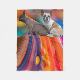 Fleecedecke französische Bulldoggen  Fleece Blanket