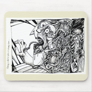 Fleeing in terror from an empty room...   mouse pad