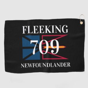 Fleeking Newfoundlander Newfoundland 709 GOLF Golf Towel