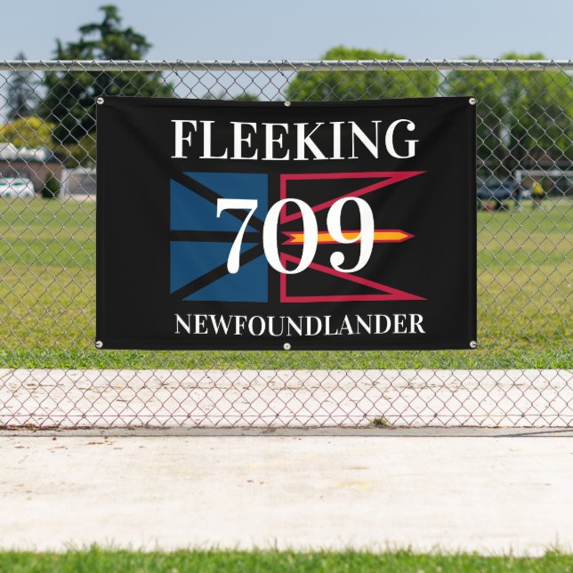 Fleeking Newfoundlander Newfoundland flag  Banner (Insitu)