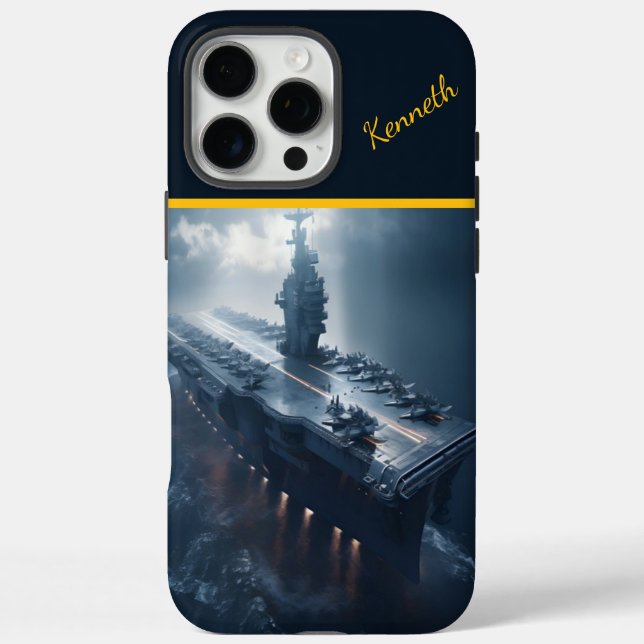 Fleet carrier navigates stormy seas AI ART Case-Mate iPhone Case (Back)