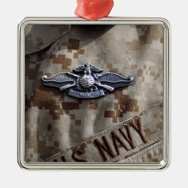 Fleet Marine Force Warfare device pin Metal Ornament (Front)