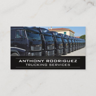 Fleet of Trucks   Trucking Services Business Card