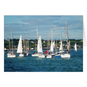 Fleet of yachts boating card