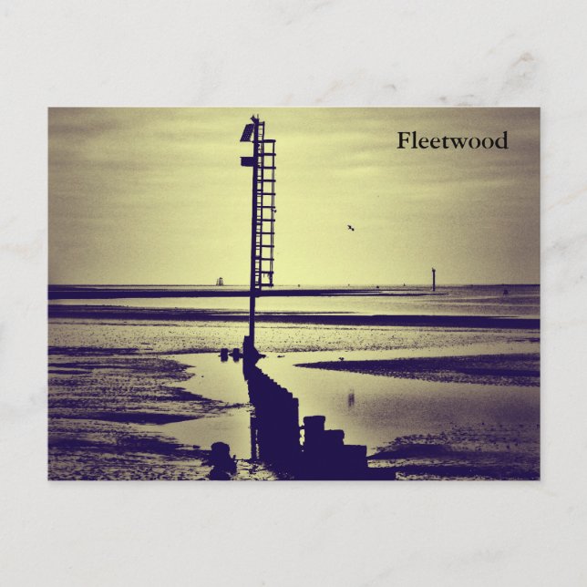 Fleetwood Beach & Wyre Light Postcard (Front)