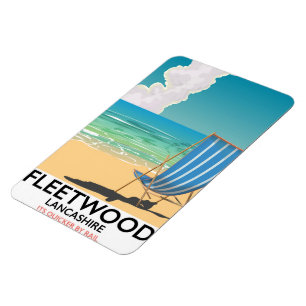 Fleetwood , Lancashire Seaside travel poster Magnet