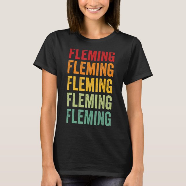 Fleming County Kentucky Rainbow Text Design T-Shirt (Front)
