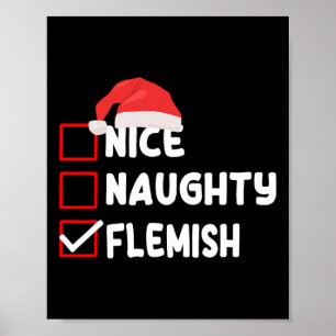 Flemish Christmas Costume Funny Flanders Xmas Sant Poster