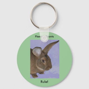 Flemish Giant Rabbit Keychain