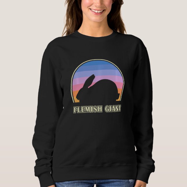 Flemish Giant Rabbit Vintage Sunset Rabbit Pullove Sweatshirt (Front)