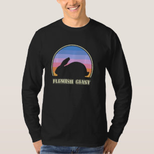 Flemish Giant Rabbit Vintage Sunset Rabbit Pullove T-Shirt