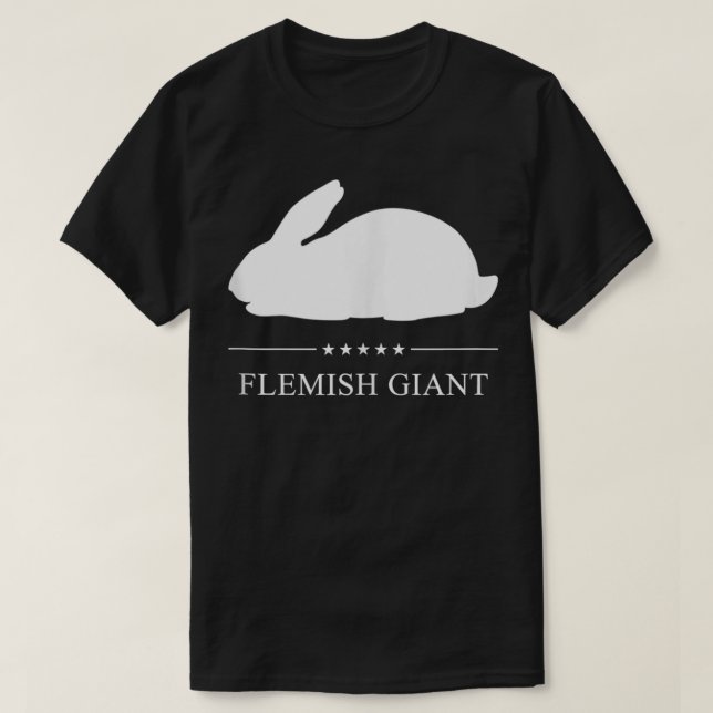 Flemish Giant Rabbit White Silhouette  T-Shirt (Design Front)