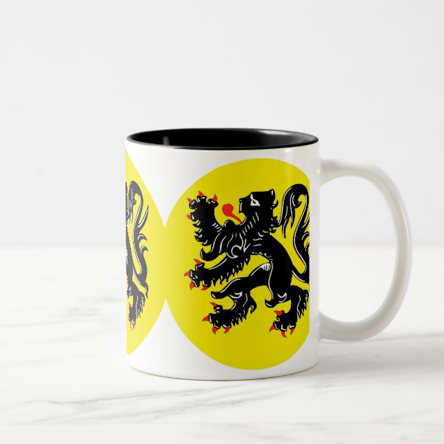 Flemish lion of Flanders koffiemok deluxe Two-Tone Coffee Mug (Right)