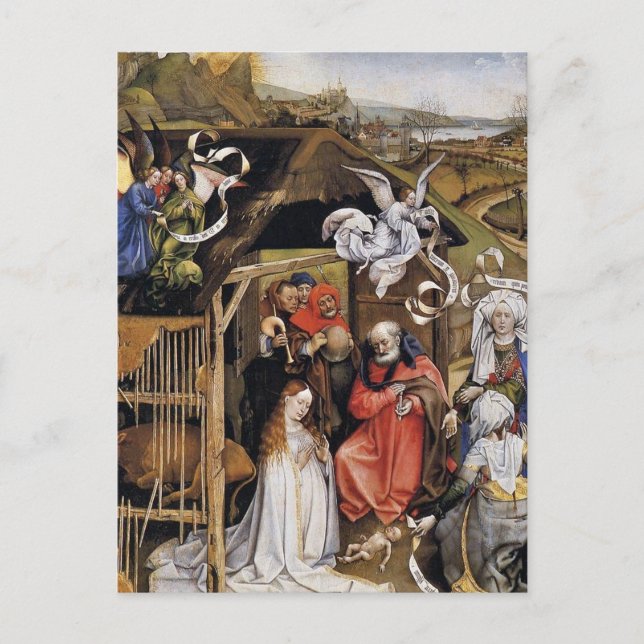 Flemish Renaissance Nativity Scene Postcard (Front)