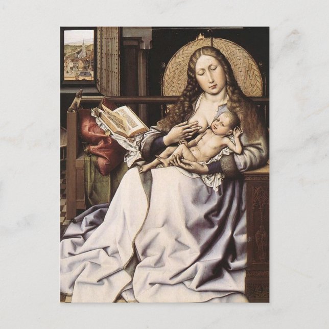 Flemish Renaissance Virgin and Child Postcard (Front)