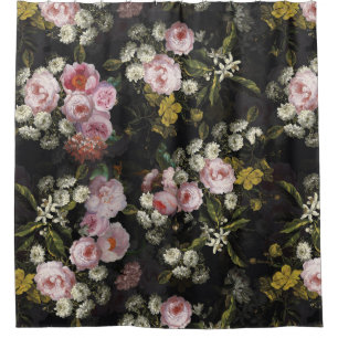 Flemish Vintage Dark Night Romanticism Shower Curtain