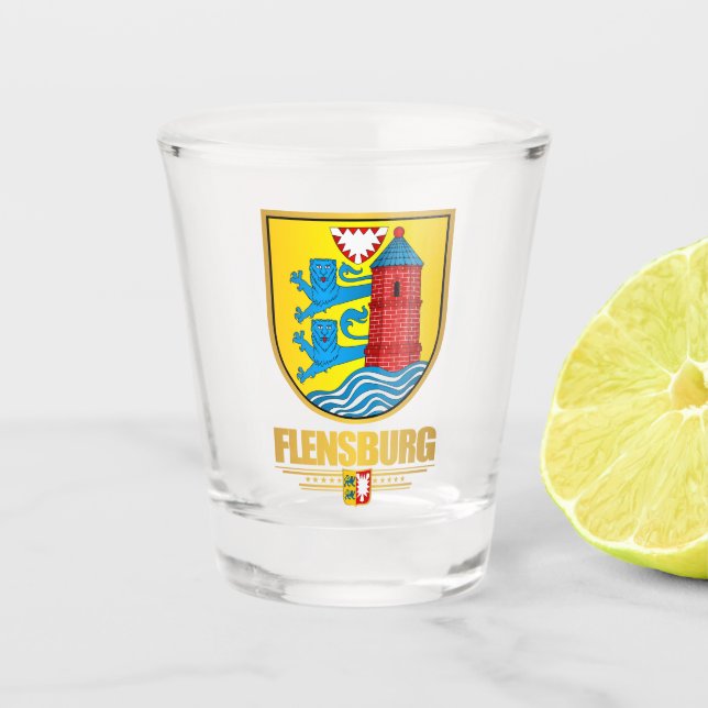 "Flensburg" Apparel Shot Glass (Front)