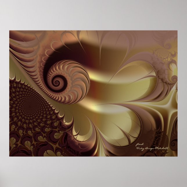 Flesh Beautiful Abstract Fine Art Fractal Poster (Front)