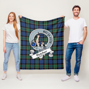 Fletcher Ancient Clan Badge Tartan Plaid Fleece Blanket