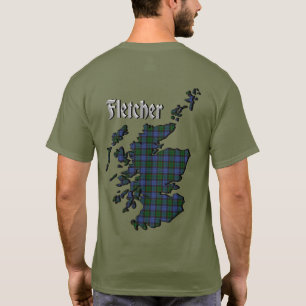 Fletcher Clan Badge & Tartan w/Motto T-Shirt