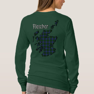 Fletcher Clan Badge & Tartan w/Motto Women's T-Shirt