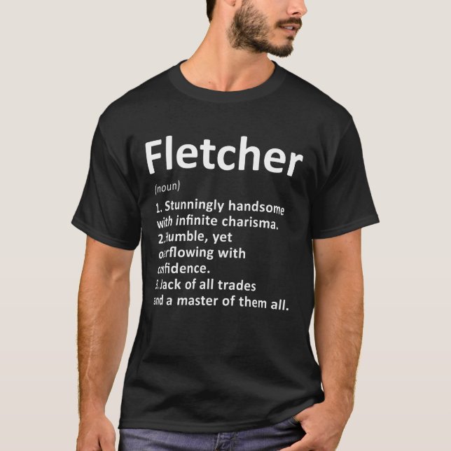 Fletcher Definition Personalised Name Funny Birthd T-Shirt (Front)