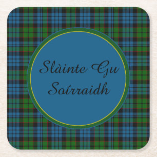 Fletcher Plaid Gaelic Toast Paper Coasters