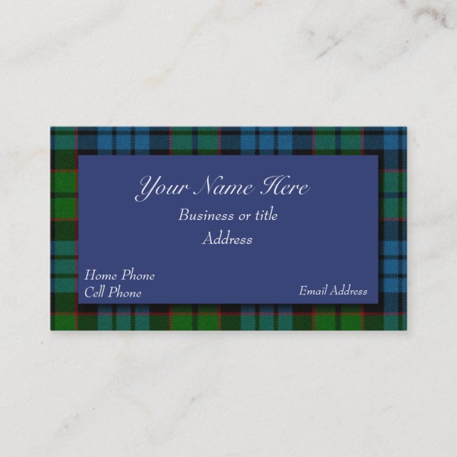 Fletcher Scottish Tartan Plaid Business Card (Front)