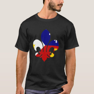 Fleur Acadiana Flag Louisiana Cajun Country Citize T-Shirt