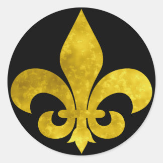 Fleur De Art Gold Rust Classic Round Sticker