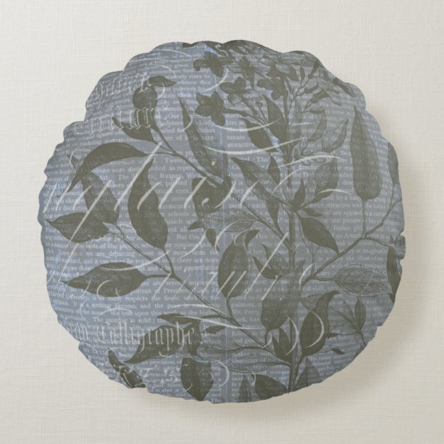 Fleur de Bleu I Round Cushion (Front)