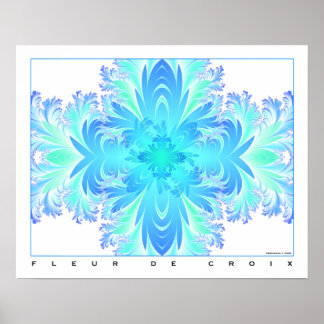 Fleur de Croix - Aqua Poster
