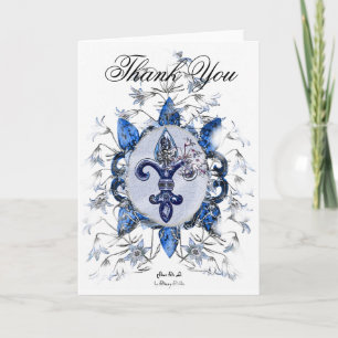 Fleur de Li with Lilies Thank You Card