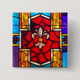 Fleur-de-lis 15 Cm Square Badge