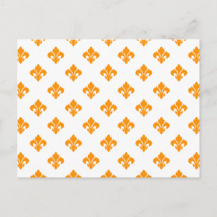 Fleur De Lis 1 Orange Postcard
