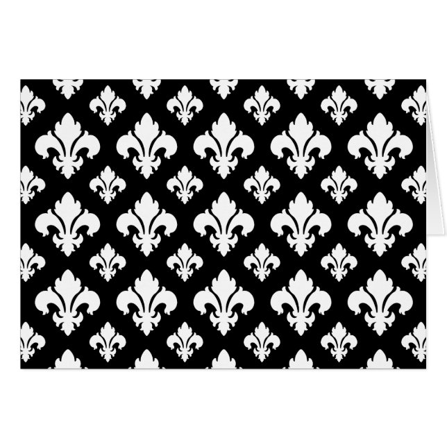 Fleur De Lis 2 Black and White (Front Horizontal)
