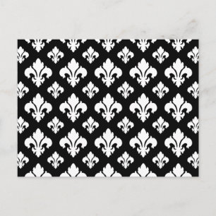 Fleur De Lis 2 Black and White Postcard