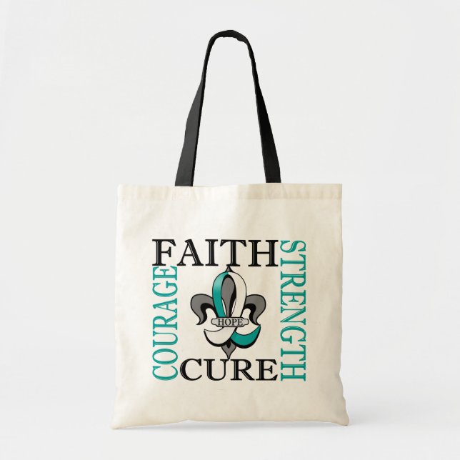 Fleur De Lis 3 Cervical Cancer Tote Bag (Front)